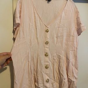 Blush pink pleated top